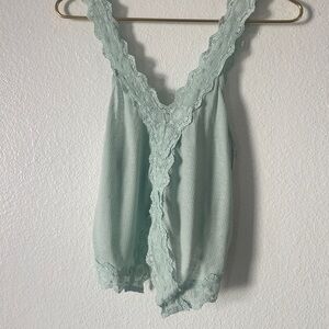 Kimchi Blue Lace Trim Chemise in Light Green